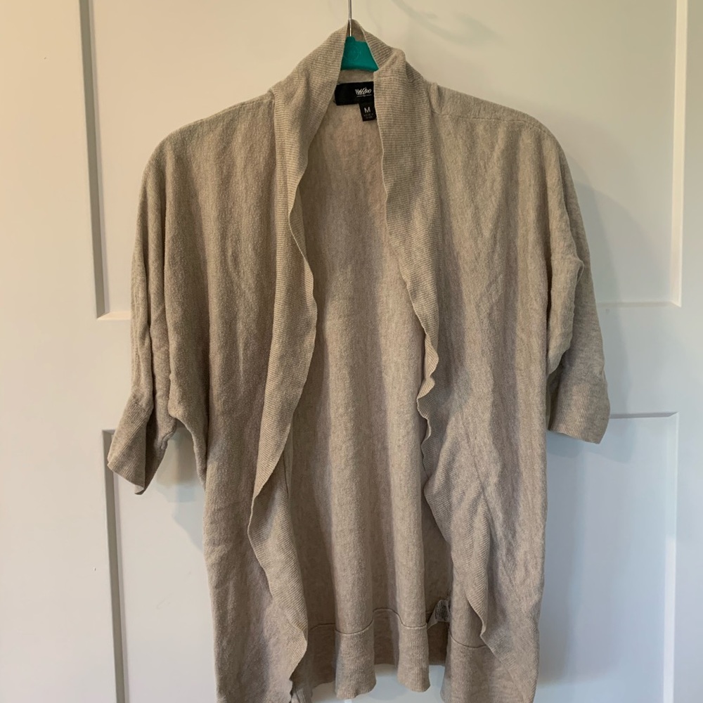 Short sleeve open cardigan